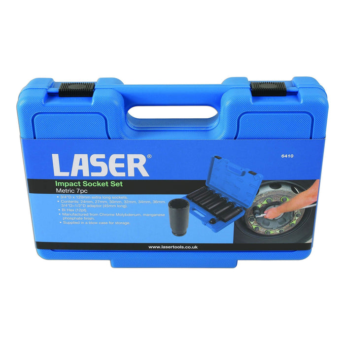 Laser Extra Deep Impact Socket Set 3/4"D 7pc 6410