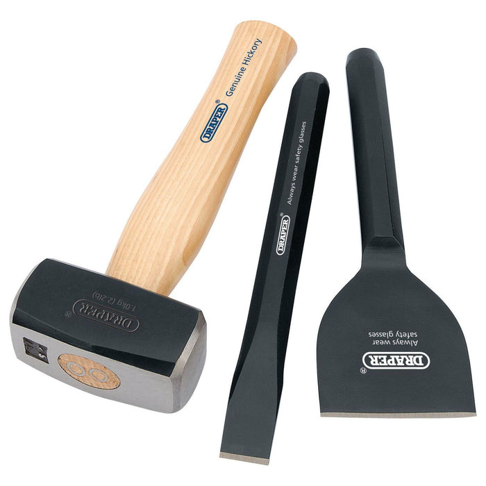 Draper Builders Kit with Hickory Handle (3 Piece) 26120 Draper - Town Tools 