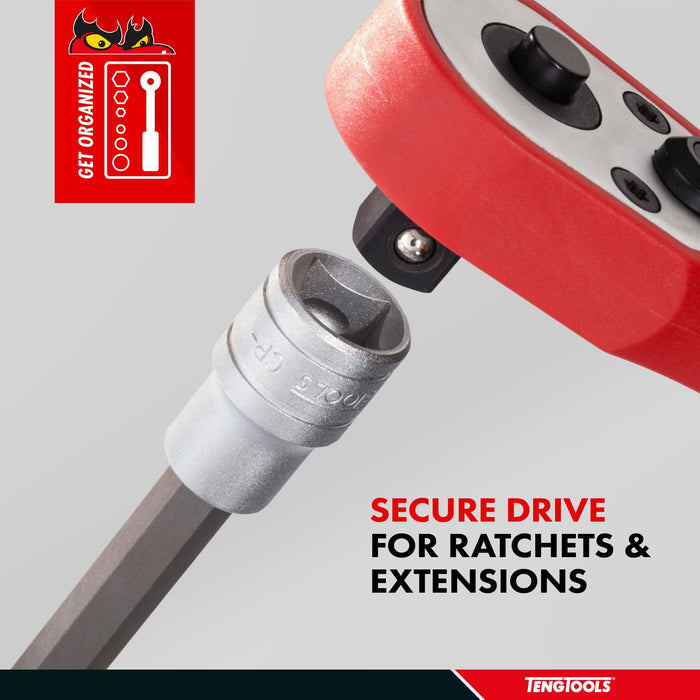 Teng Tools 1/2" Long Hex Bit Socket Metric 10mm Teng Tools - Town Tools 