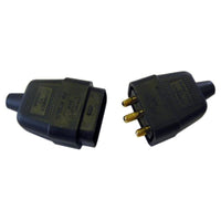 Dencon 3 Pin Rubber Connector Plug 10A Black