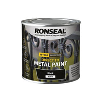 Ronseal Direct to Metal Paint Black Matt 250ml