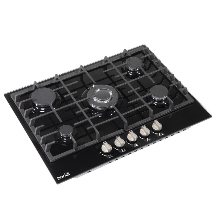 Baridi Gas Hob with 5 Cooking Zones 70cm - Black DH228 Baridi - Town Tools 