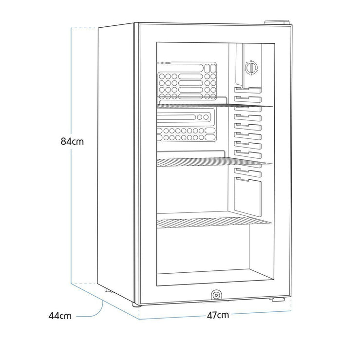 Baridi 85L Wine, Beer & Drinks Fridge with Thermostat - Stainless Steel Baridi - Town Tools