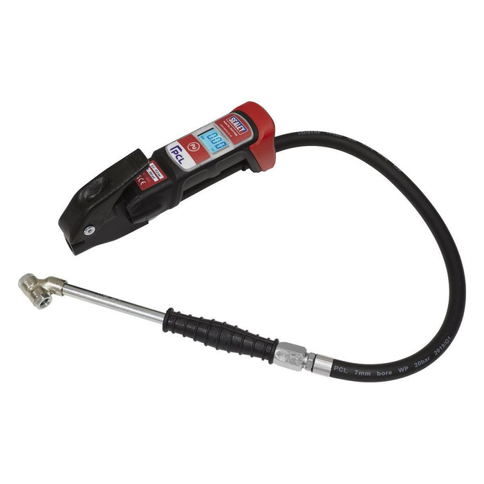 Sealey Premier Anodised Digital Tyre Inflator with Twin Push-On Connector Sealey - Town Tools 