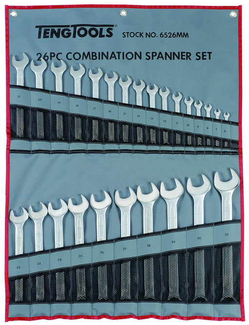 Teng Tools Combination Spanner Set 6-32 mm Tool Roll 32 Pieces Teng Tools - Town Tools 