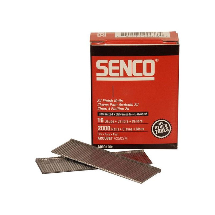 Senco Straight Brad Nails Galvanised 16G x 38mm (Pack 2000) Senco - Town Tools