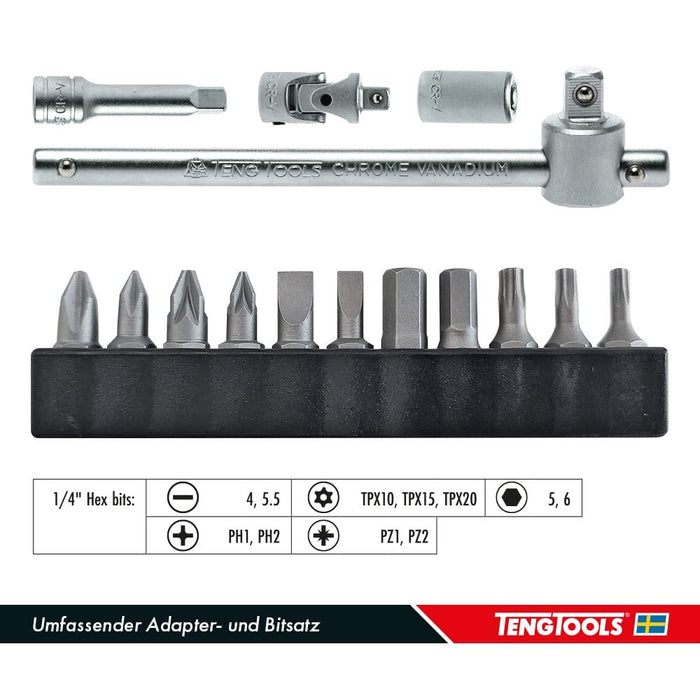 Teng Tools 1/4" Socket Set 6 pt TT1 35 Pieces Teng Tools - Town Tools 
