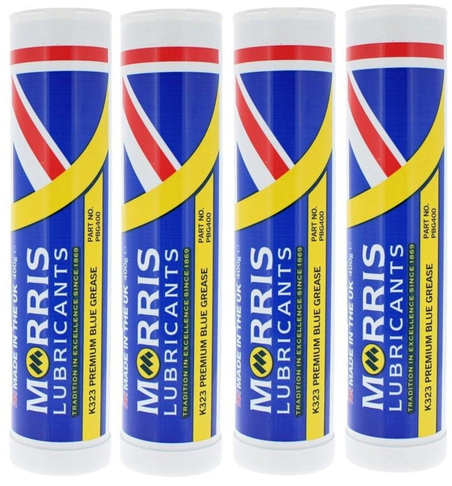 4x Morris K323 Blue Grease Cartridge 400g Premium Lithium Calcium High Pressure
