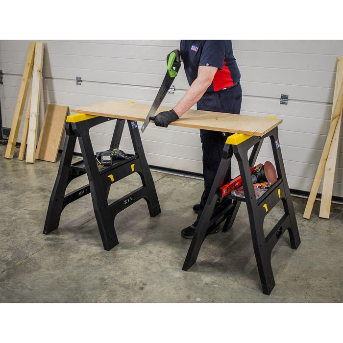 Sealey Heavy-Duty Folding Composite Trestles FDT42 Sealey - Town Tools 