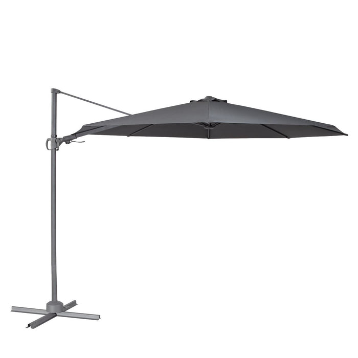 Dellonda Cantilever Parasol with 360 Rotation, Tilt & Cover 3m - Grey