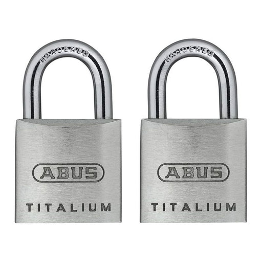 Abus Mechanical 64TI/20mm TITALIUM™ Padlock Carded Twin Pack ABUS Mechanical - Town Tools