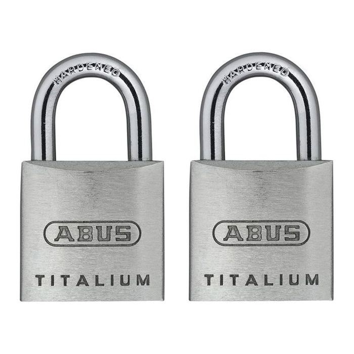 Abus Mechanical 64TI/20mm TITALIUM™ Padlock Carded Twin Pack ABUS Mechanical - Town Tools