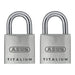 Abus Mechanical 64TI/20mm TITALIUM™ Padlock Carded Twin Pack ABUS Mechanical - Town Tools