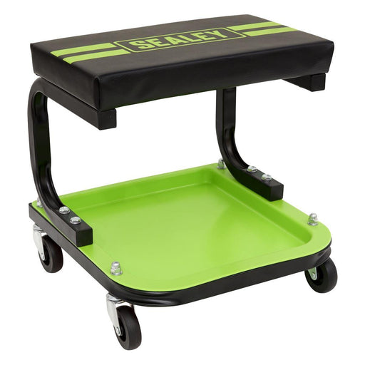 Sealey Mechanic's Utility Seat Deluxe Hi-Vis Green SCR9HV Sealey - Town Tools 
