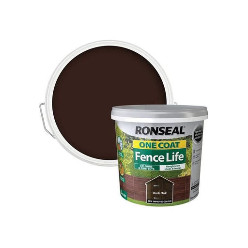 Ronseal One Coat Fence Life Dark Oak 5 litre Ronseal - Town Tools