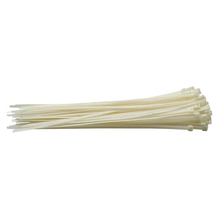 Draper Cable Ties, 7.6 x 400mm, White (Pack of 100) 70404 Draper - Town Tools 