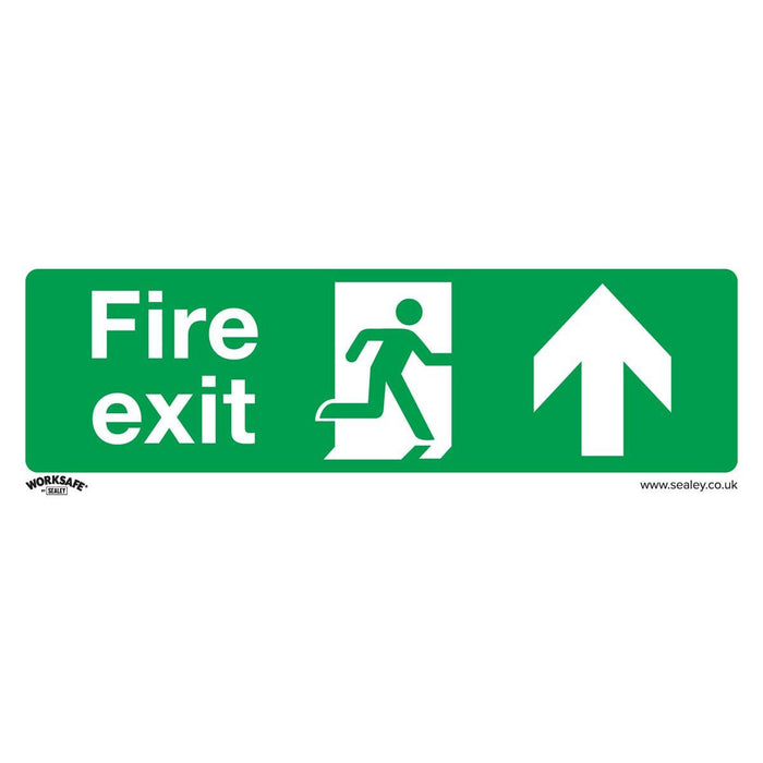 Sealey Safe Conditions Safety Sign Fire Exit (Up) Self-Adhesive Vinyl Pack of 10 Sealey - Town Tools 