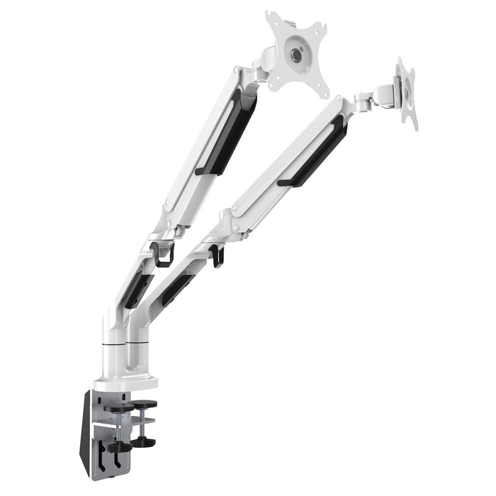 Dellonda Adjustable Double Monitor Arm with 360 Rotation - White DH27