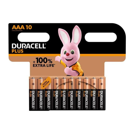 Duracell AAA Cell +100% Plus Power Batteries (Pack 10) Duracell - Town Tools