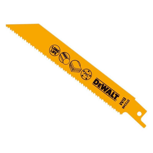 Dewalt Power Tools Bi-Metal Reciprocating Blade for Plastic & Pipes 152mm( Pack 5) DeWALT Power Tools - Town Tools