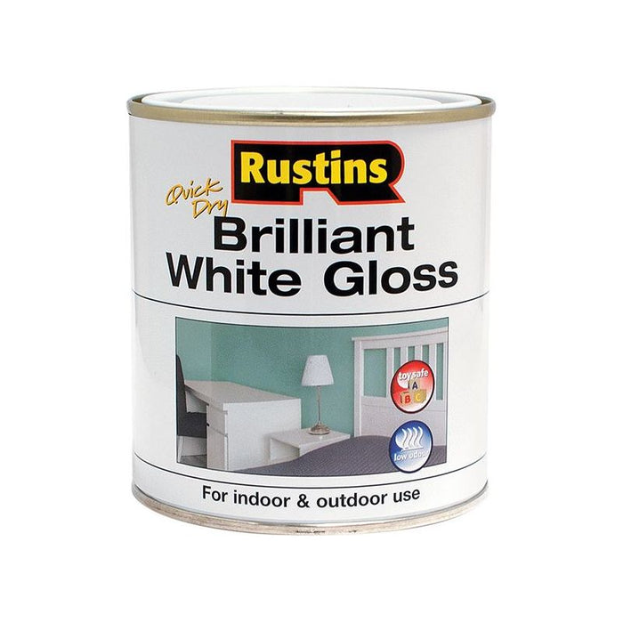 Rustins Quick Dry Brilliant White Gloss 250ml Rustins - Town Tools