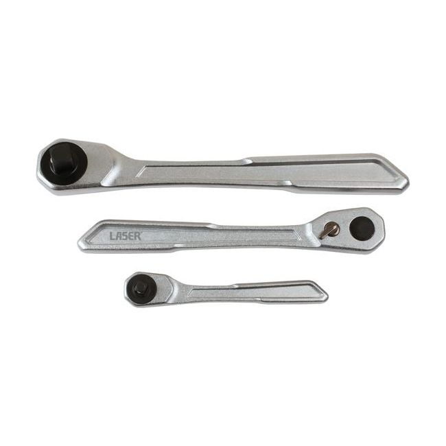 Laser Slim Handle Ratchet Set 1/4"D, 3/8"D, 1/2"D 3pc 7937 Laser - Town Tools 