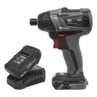 Sealey Brushless Impact Driver Kit 1/4" Hex 20V 2Ah SV20 Series CP20VIDXKIT1