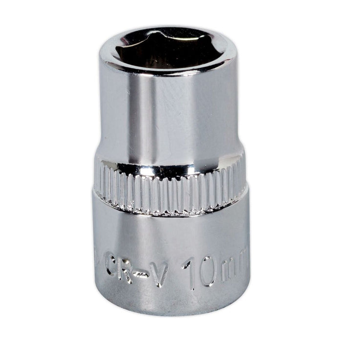 Sealey WallDrive Socket 10mm 3/8"Sq Drive Fully Polished SP3810 Sealey - Town Tools 