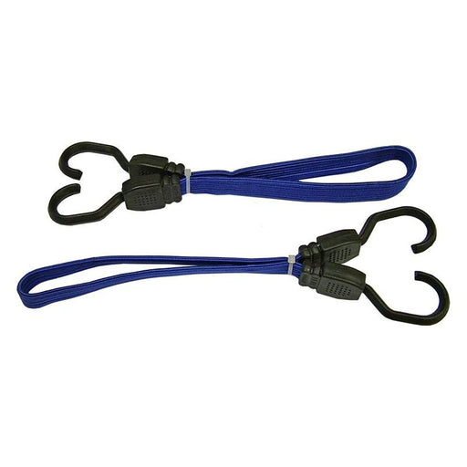 Faithfull Flat Bungee Flat Cord 46cm (18in) Blue 2 Piece Faithfull - Town Tools