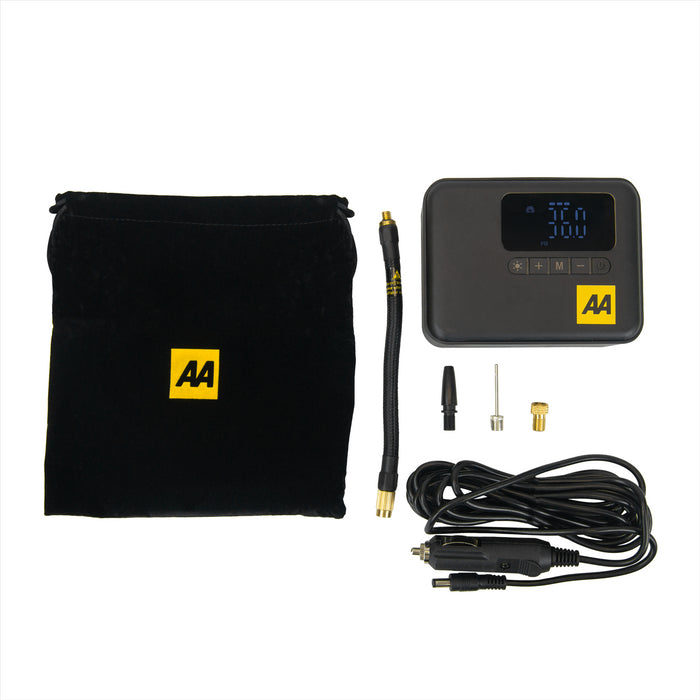 AA Cordless Rechargeable Tyre Inflator with Power Bank & LED Light