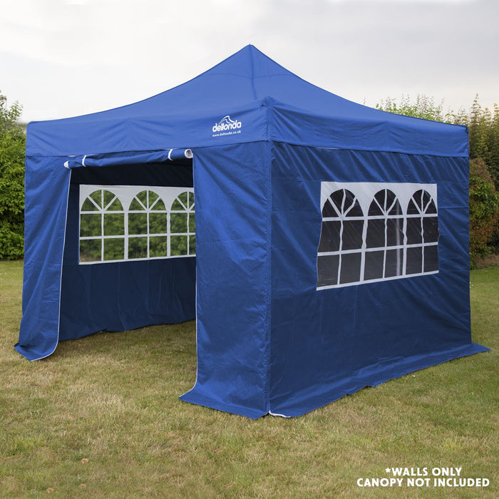 Dellonda Side Walls/Doors/Windows for Gazebo/Marquee Fits 2 x 2m Models - Blue