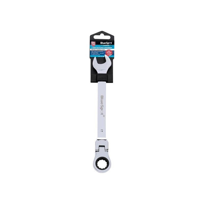 Bluespot Tools 180° Flexible Head Ratchet Spanner 17mm BlueSpot Tools - Town Tools