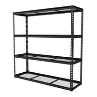Heavy-Duty Modular Racking Unit 4 Mesh Shelves 300kg Capacity Per Level 1820mm