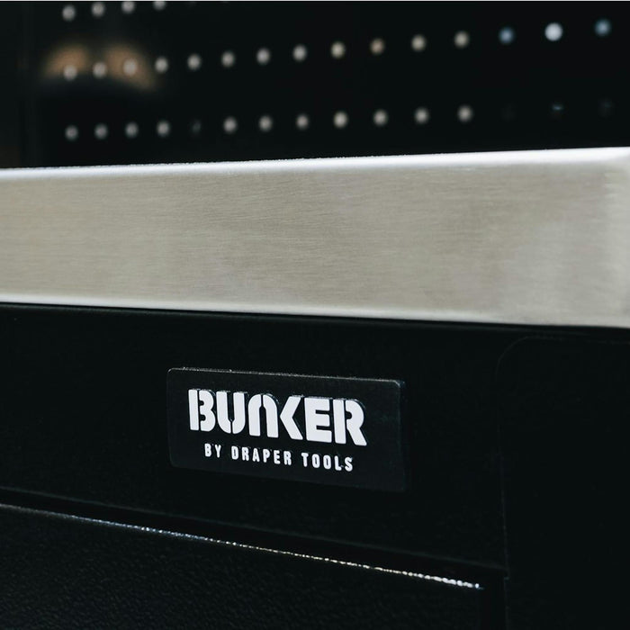 Draper BUNKER Modular Stainless Steel Worktop for Corner Cabinet, 865mm