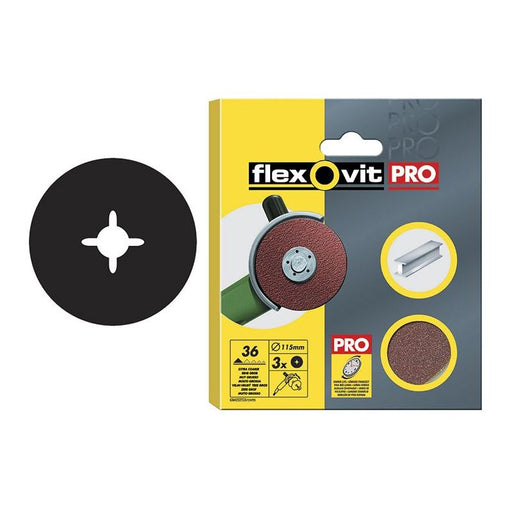 Flexovit Aluminium Oxide Fibre Disc 125mm Fine 80G (Pack 3) Flexovit - Town Tools