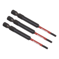 Sealey Hex 2.5mm Impact Power Tool Bits 75mm 3pc AK8260