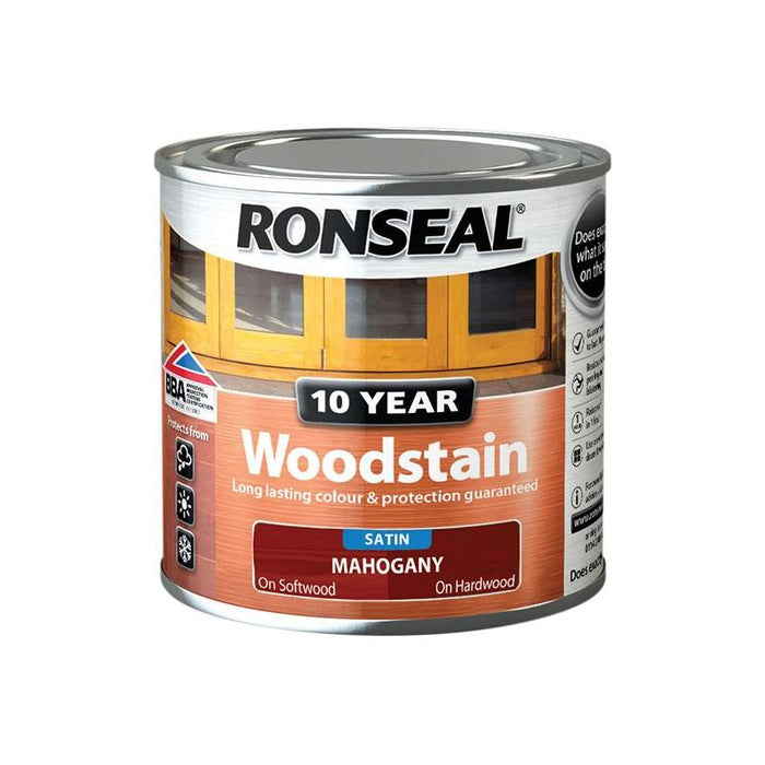 Ronseal 10 Year Woodstain Mahogany 250ml Ronseal - Town Tools