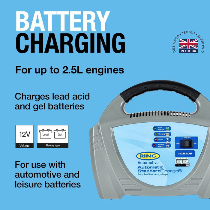 Ring RCB208 12v 8A Battery Charger Ring Automotive - Town Tools 