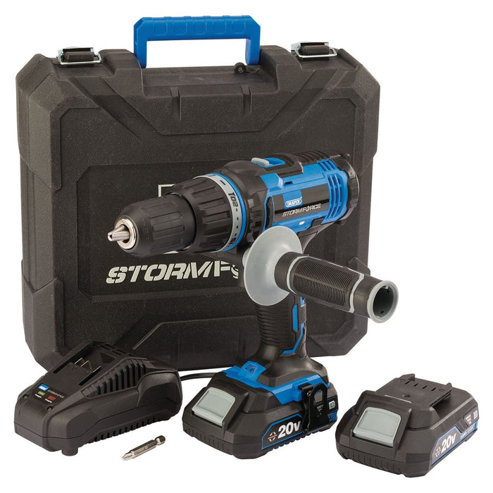 Draper Storm Force 20V Combi Drill, 2 x 2.0Ah Batteries, 1 x Charger Draper - Town Tools 