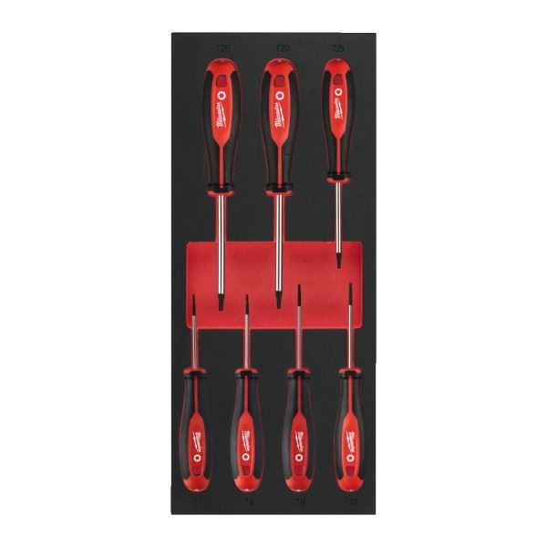 Milwaukee 7 Pc Tri-Lobe Screwdriver Tx Set 1 Foam Insert -7Pc Milwaukee - Town Tools 