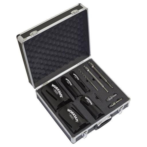 Sealey Diamond 5 Core Kit (ï38 52 65 117 127mm Cores with Adaptors) WDCKIT5 Sealey - Town Tools 