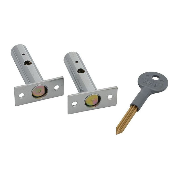 Yale Locks PM444 Door Security Bolts Polished Chrome Finish Visi of 2 Yale Locks - Town Tools