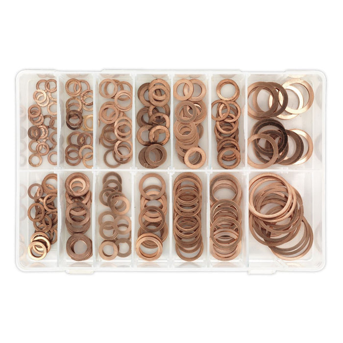 Sealey Copper Sealing Washer Assortment 250pc AB020CW Sealey - Town Tools 