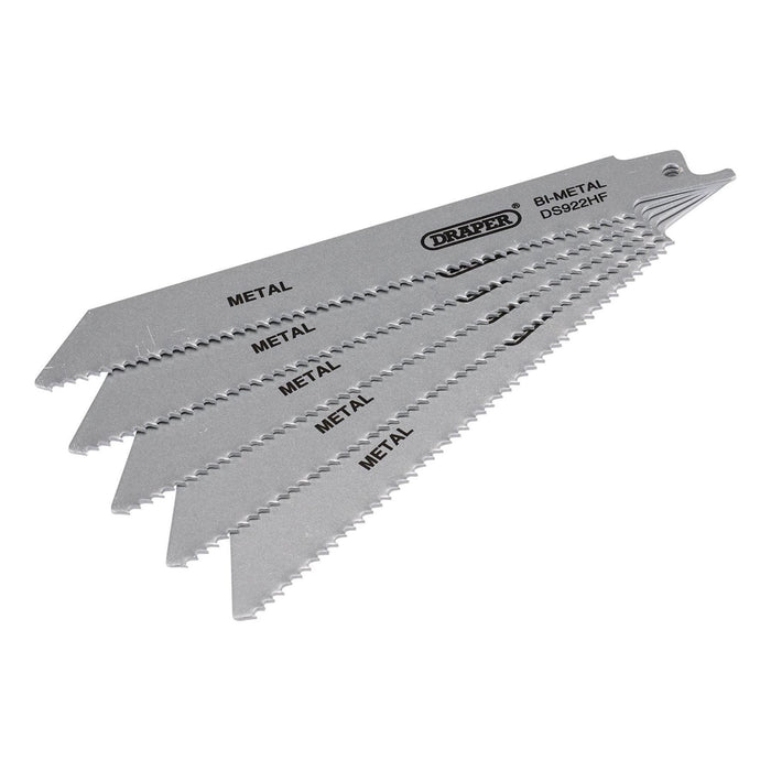 Draper Bi-metal Reciprocating Saw Blades for Metal, 150mm, 10tpi (Pack of 5) Draper - Town Tools 