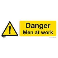 Sealey Warning Safety Sign Danger Men At Work Rigid Plastic Pack of 10
