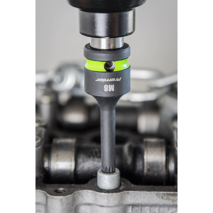 Sealey Premier Premier Spline Impact Socket Bit Set 1/2"Sq Drive 8pc AK56004 Sealey Premier - Town Tools 