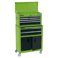 Draper Combined Roller Cabinet and Tool Chest, 6 Drawer, 24", Green 19566