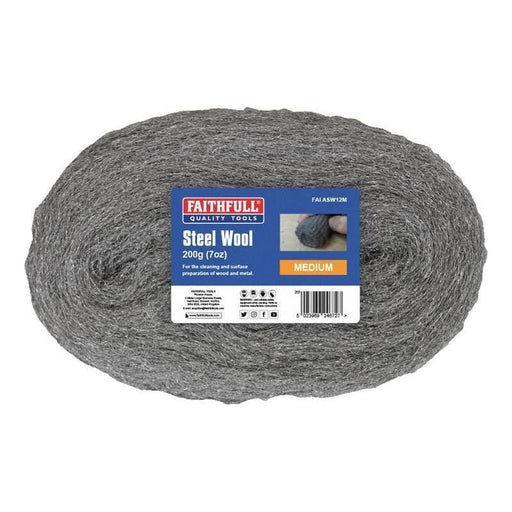 Faithfull Steel Wool Medium 200g Faithfull - Town Tools