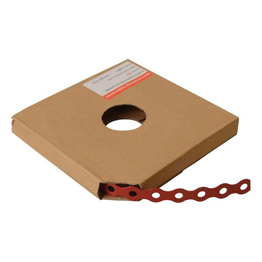 Forgefix Red Plastic Coated Pre-Galvanised Band 17mm x 0.8 x 10m Box 1 ForgeFix - Town Tools
