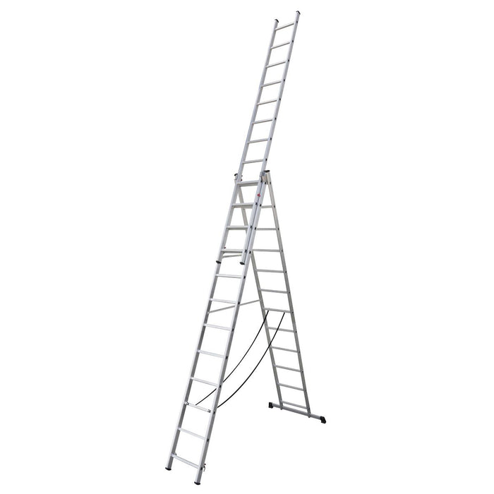 Sealey Extension Combination Ladder 3 x 12 Aluminium - BS EN 131 ACL312 Sealey - Town Tools 